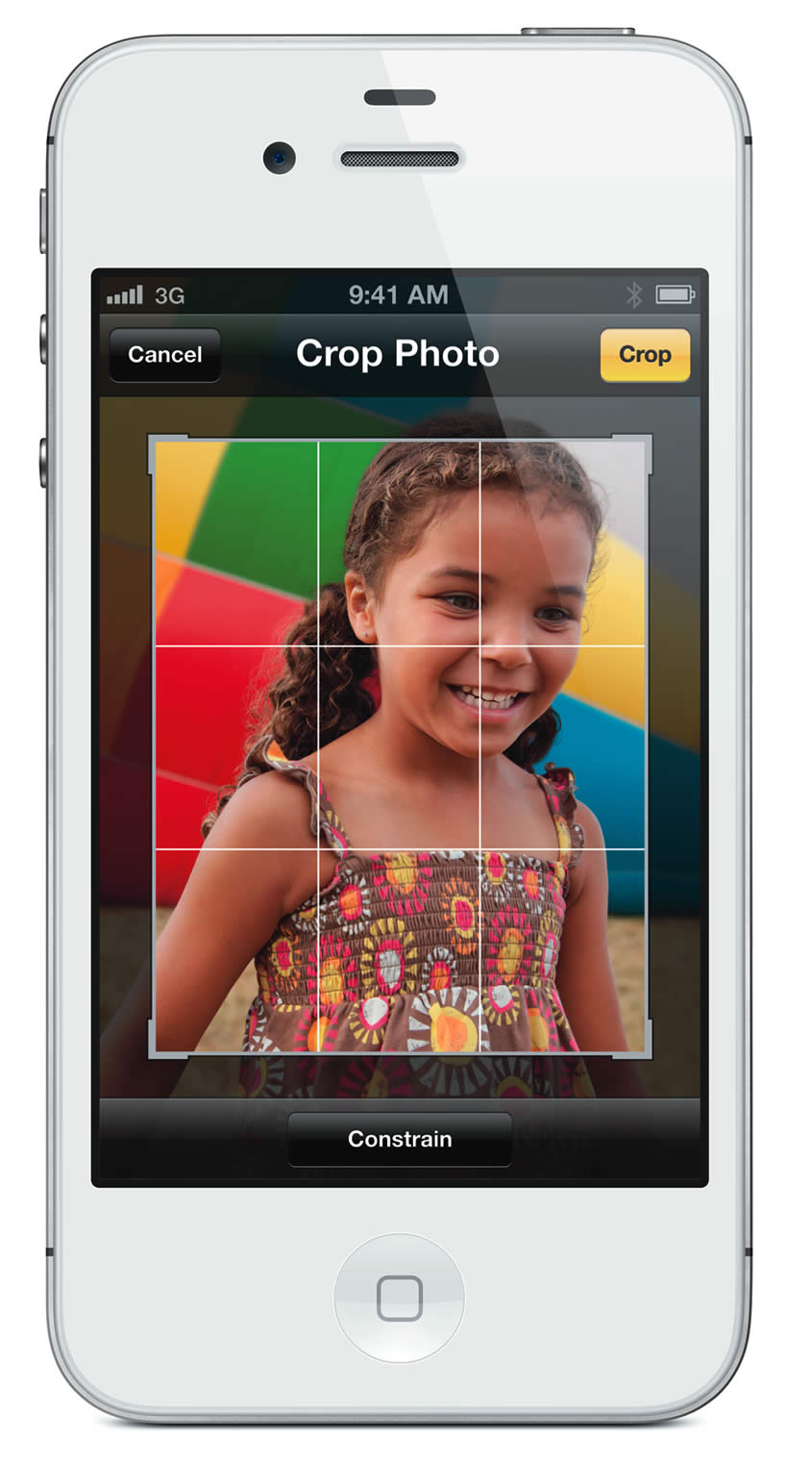 iPhone 4S White Photo Editing Crop